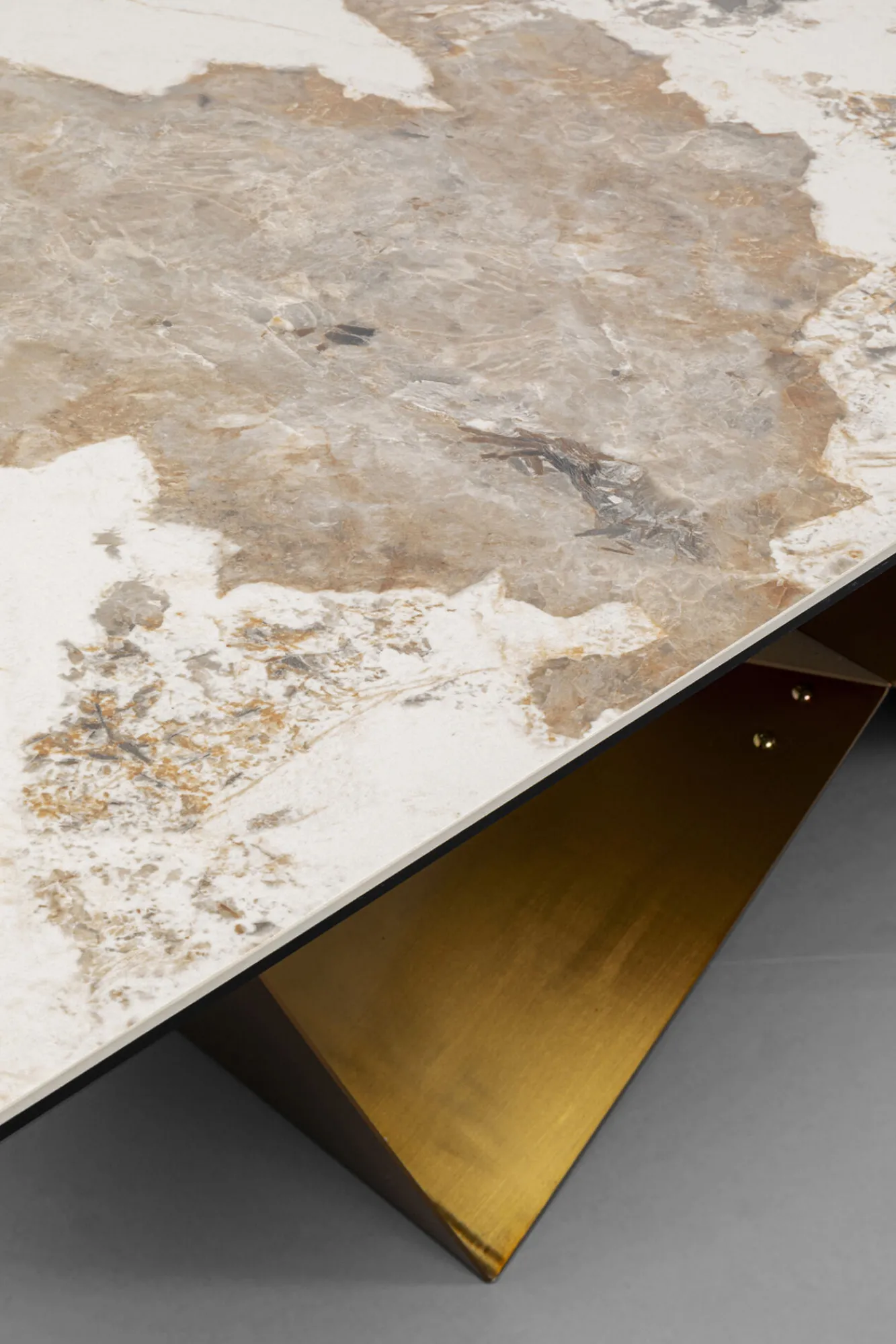 Fashion KARE Design Stół rozkładany blat szkło i kamionka nogi stal nierdzewna 200-260x100 cm - KARE