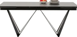 Discount KARE Design Stół rozkładany czarny blat ceramika nogi stalowe 180-260x90 cm - KARE