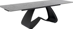 New KARE Design Stół rozkładany do jadalni w kolorze czarnym szkło i stal 180-260x95 cm - KARE