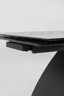New KARE Design Stół rozkładany do jadalni w kolorze czarnym szkło i stal 180-260x95 cm - KARE
