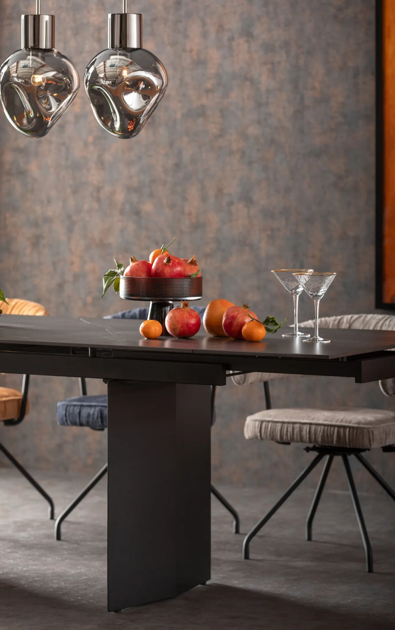 Discount KARE Design Stół rozkładany Novel 180-260x90 cm czarny - blat ceramika - KARE