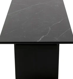 Discount KARE Design Stół rozkładany Novel 180-260x90 cm czarny - blat ceramika - KARE