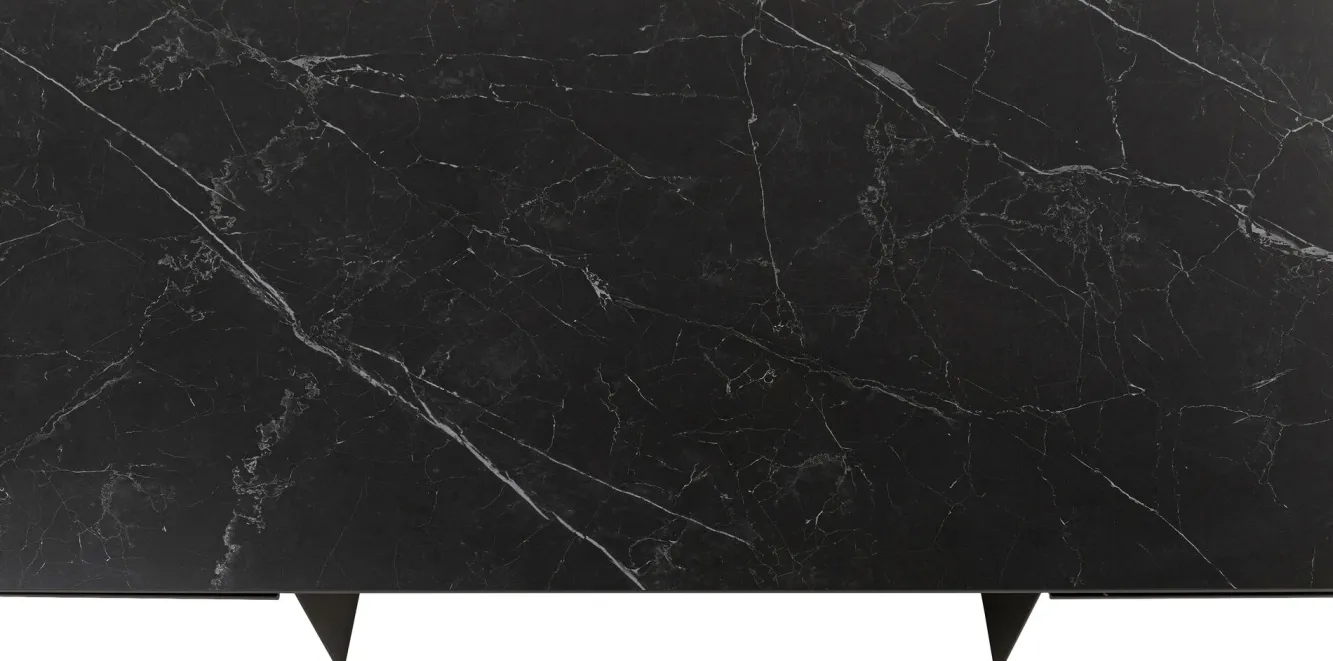 Discount KARE Design Stół rozkładany Novel 180-260x90 cm czarny - blat ceramika - KARE