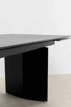 Discount KARE Design Stół rozkładany Novel 180-260x90 cm czarny - blat ceramika - KARE