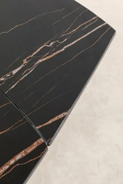 Sale KARE Design Stół rozkładany z ceramicznym blatem nogi czarne 120-180x90 cm - KARE