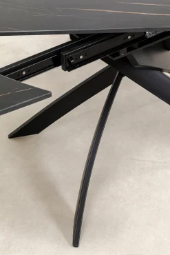 Sale KARE Design Stół rozkładany z ceramicznym blatem nogi czarne 120-180x90 cm - KARE