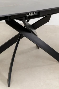 Sale KARE Design Stół rozkładany z ceramicznym blatem nogi czarne 120-180x90 cm - KARE