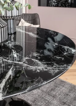 Best KARE Design Stół Solo Marble ∅110x76 cm czarny - KARE