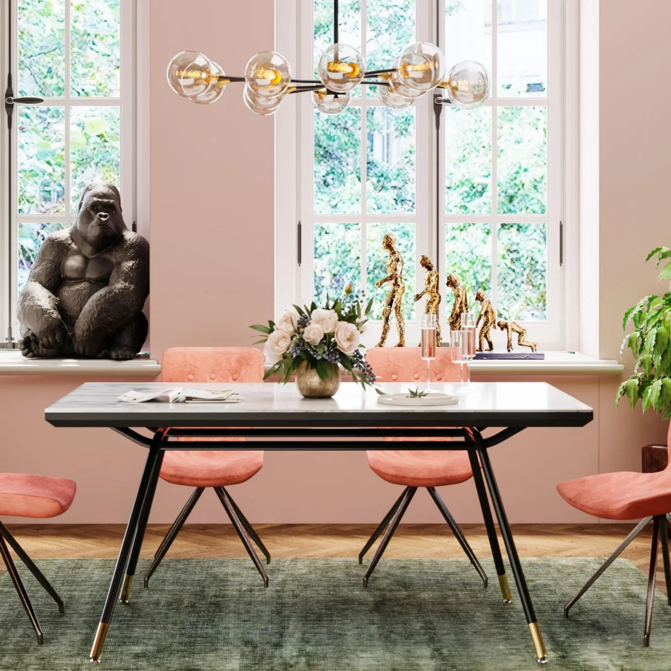 New KARE Design Stół South Beach 160x90 cm blat szklany - KARE