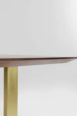 Best KARE Design Stół Symphony 180x90 cm ciemnobrązowy - nogi złote - KARE