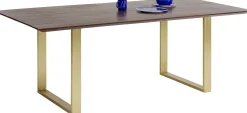 Best KARE Design Stół Symphony 180x90 cm ciemnobrązowy - nogi złote - KARE