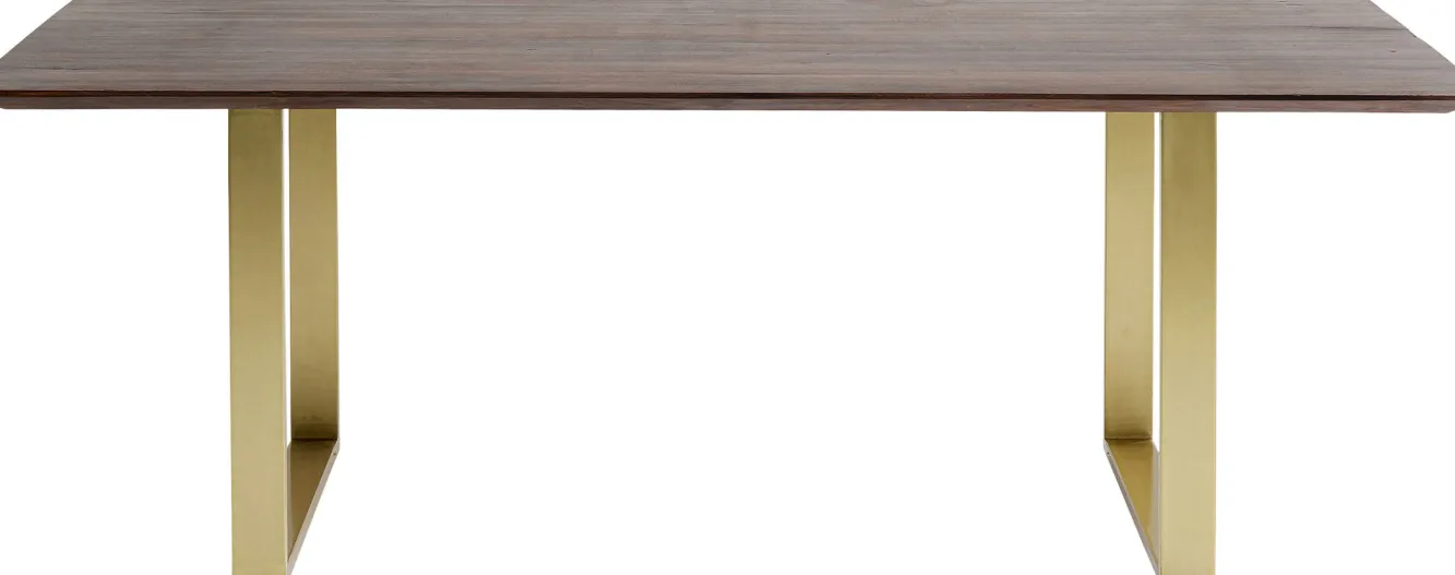 Discount KARE Design Stół Symphony 200x100 cm ciemnobrązowy - nogi złote - KARE