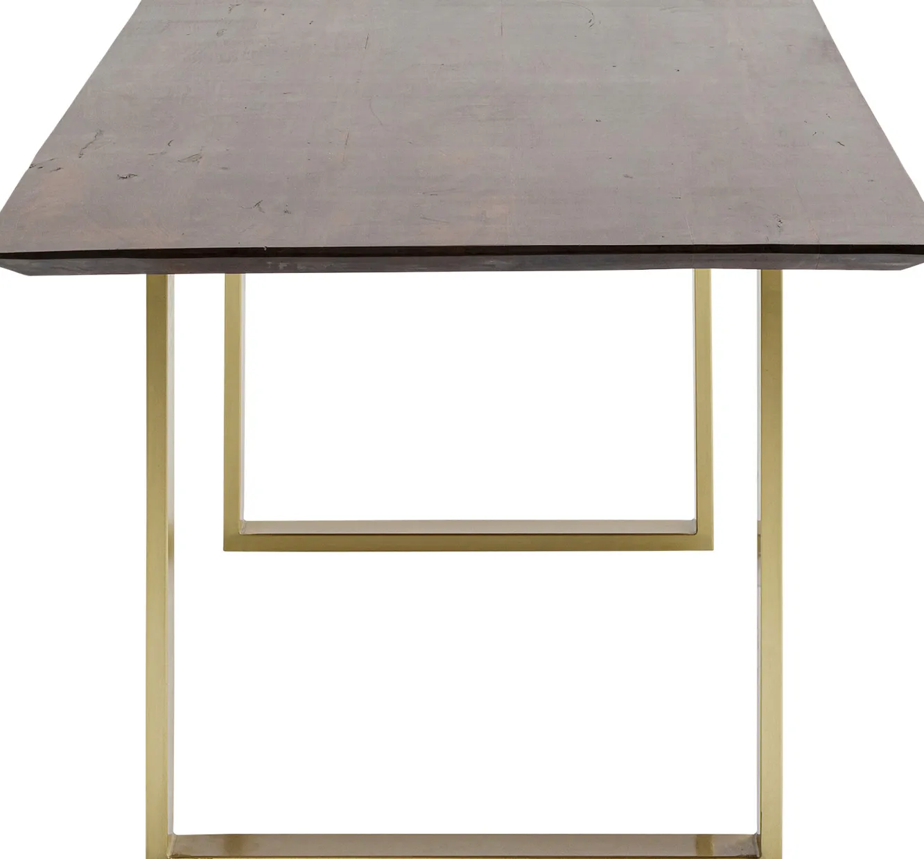 Discount KARE Design Stół Symphony 200x100 cm ciemnobrązowy - nogi złote - KARE