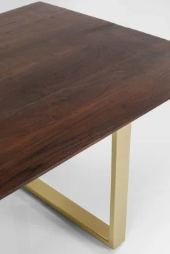 Discount KARE Design Stół Symphony 200x100 cm ciemnobrązowy - nogi złote - KARE