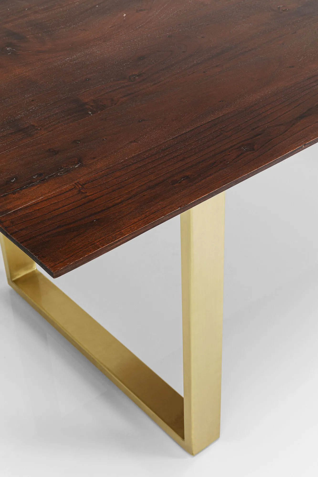 Discount KARE Design Stół Symphony 200x100 cm ciemnobrązowy - nogi złote - KARE