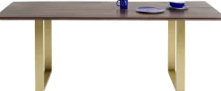 Discount KARE Design Stół Symphony 200x100 cm ciemnobrązowy - nogi złote - KARE