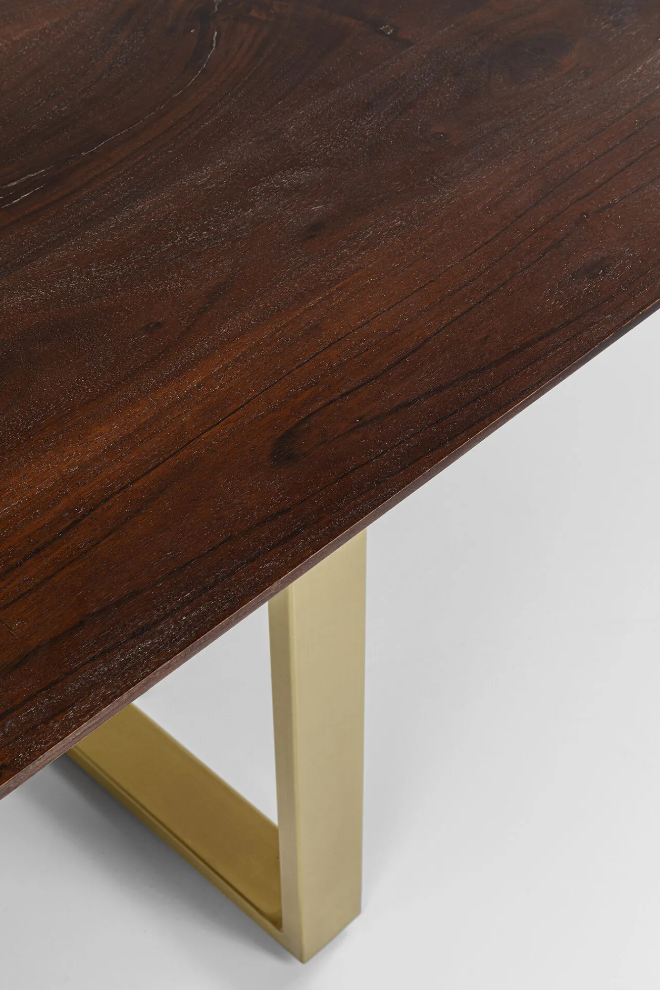 Fashion KARE Design Stół Symphony 160x80 cm ciemnobrązowy - nogi złote - KARE