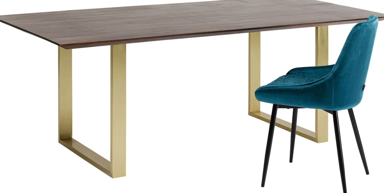 Fashion KARE Design Stół Symphony 160x80 cm ciemnobrązowy - nogi złote - KARE