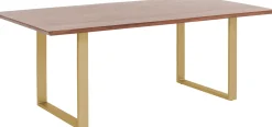 Fashion KARE Design Stół Symphony 160x80 cm ciemnobrązowy - nogi złote - KARE