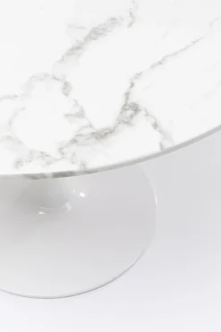 Hot KARE Design Stół Veneto Ø110 cm biały - blat marmur - KARE