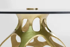 Hot KARE Design Stół Volcano Ø120 cm złoty - blat szklany przydymiony - KARE