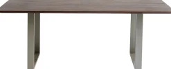 New KARE Design Stół z brązowym drewnianym blatem i srebrnymi stalowymi nogami 160x80 cm - KARE