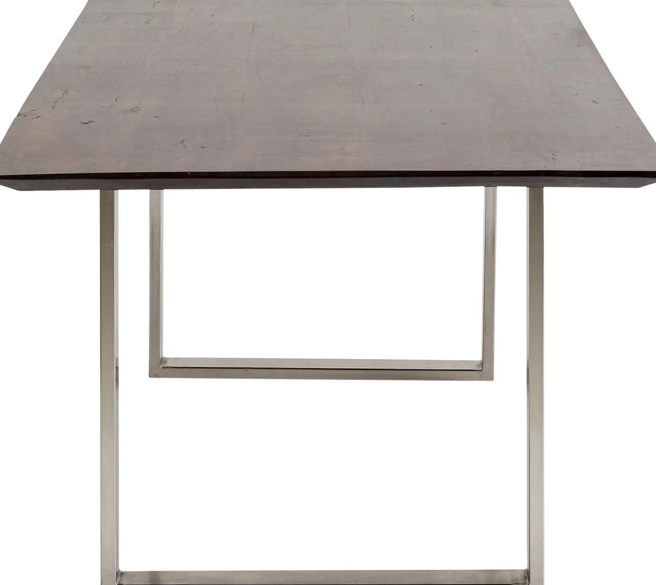 New KARE Design Stół z brązowym drewnianym blatem i srebrnymi stalowymi nogami 160x80 cm - KARE