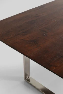 New KARE Design Stół z brązowym drewnianym blatem i srebrnymi stalowymi nogami 160x80 cm - KARE