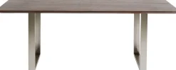 New KARE Design Stół z brązowym drewnianym blatem i srebrnymi stalowymi nogami 160x80 cm - KARE