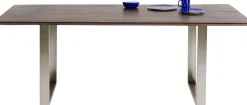 New KARE Design Stół z brązowym drewnianym blatem i srebrnymi stalowymi nogami 160x80 cm - KARE