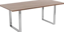 New KARE Design Stół z brązowym drewnianym blatem i srebrnymi stalowymi nogami 160x80 cm - KARE
