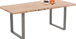 Outlet KARE Design Stół z drewnianym naturalnym blatem i grafitowymi metalowymi nogami 200x100 cm - KARE