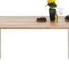 Fashion KARE Design Stół z drewnianym naturalnym blatem i szarymi metalowymi nogami 200x100 cm - KARE