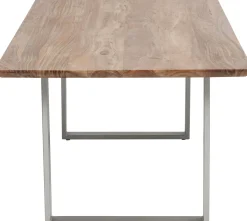 Fashion KARE Design Stół z drewnianym naturalnym blatem i szarymi metalowymi nogami 200x100 cm - KARE