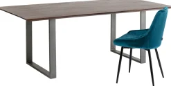 Sale KARE Design Stół z drewnianym naturalnym blatem i szarymi metalowymi nogami 160x80 cm - KARE