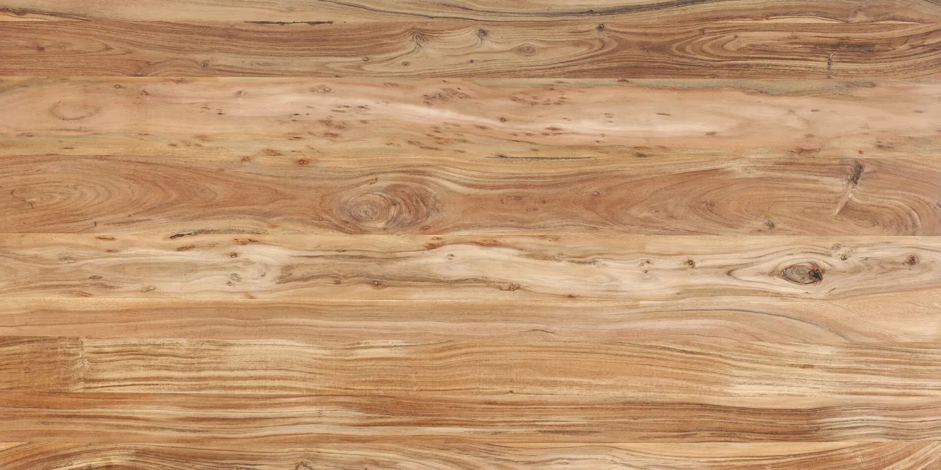 Hot KARE Design Stół z drewnianym naturalnym blatem i czarnymi metalowymi nogami 180x90 cm - KARE