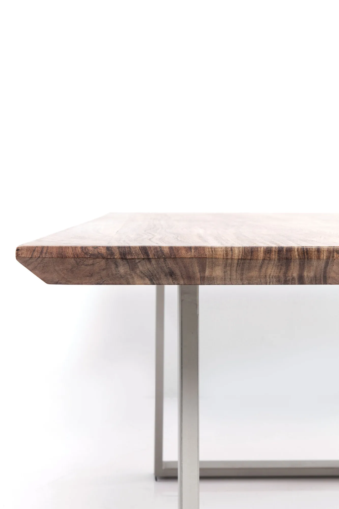 Hot KARE Design Stół z drewnianym naturalnym blatem i czarnymi metalowymi nogami 180x90 cm - KARE