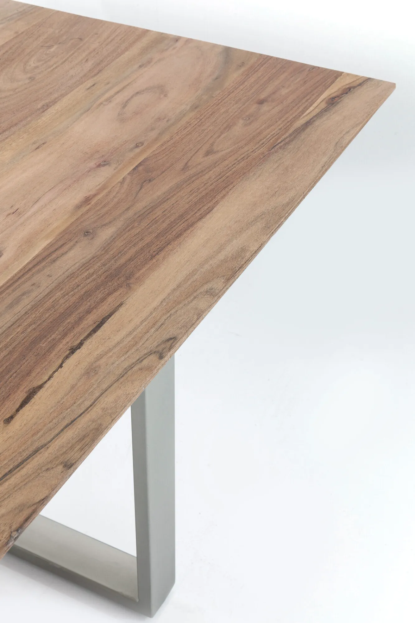 Hot KARE Design Stół z drewnianym naturalnym blatem i czarnymi metalowymi nogami 180x90 cm - KARE