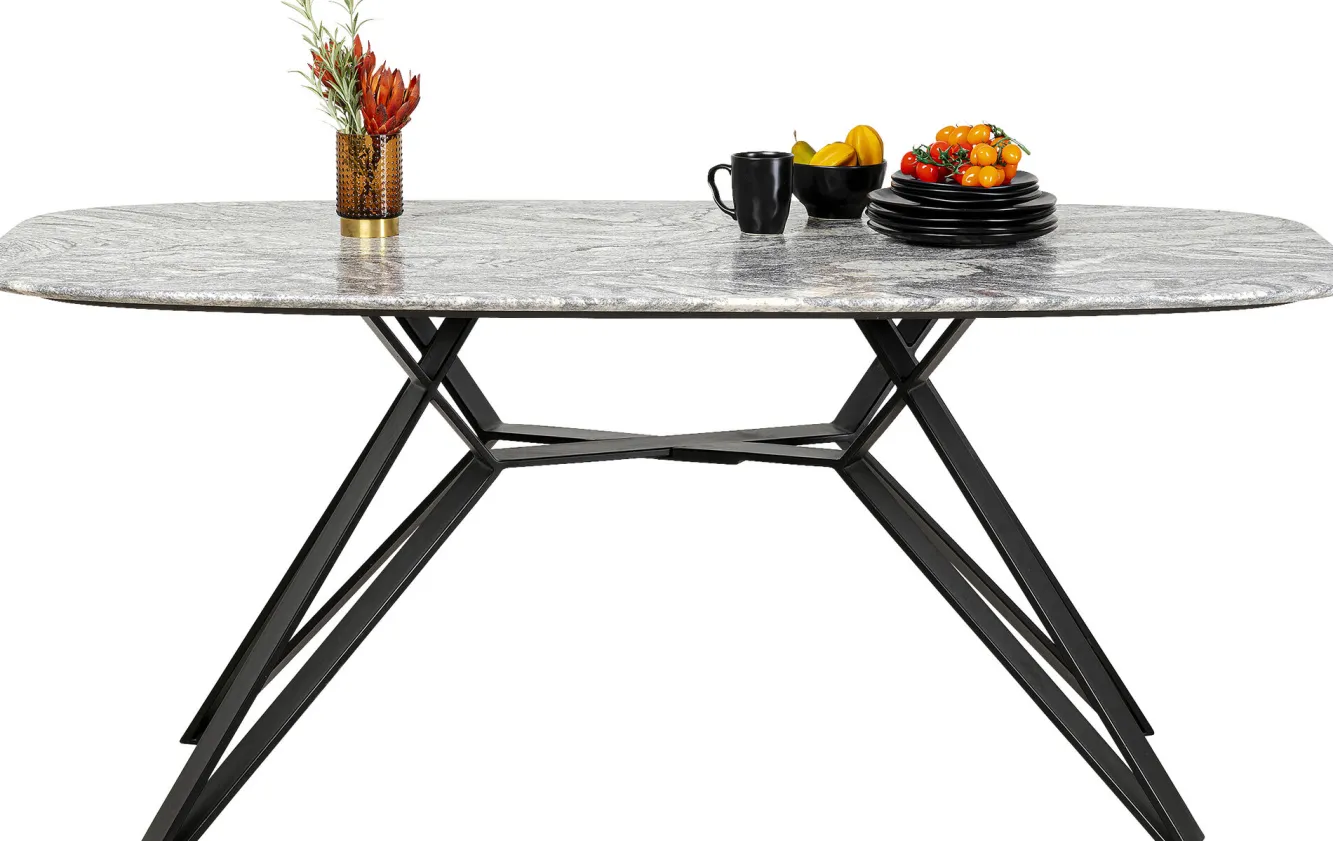Fashion KARE Design Stół z granitowym blatem i czarnymi stalowymi nogami 180x90 cm - KARE
