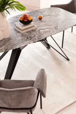 Fashion KARE Design Stół z granitowym blatem i czarnymi stalowymi nogami 180x90 cm - KARE