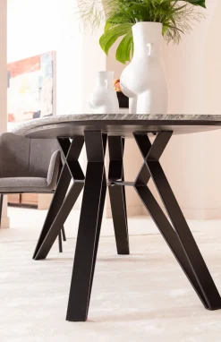 Fashion KARE Design Stół z granitowym blatem i czarnymi stalowymi nogami 180x90 cm - KARE