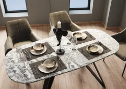 Fashion KARE Design Stół z granitowym blatem i czarnymi stalowymi nogami 180x90 cm - KARE