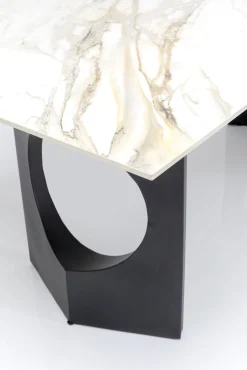 Best KARE Design Stół z kamionkowym blatem 180x90 cm nogi czarne - KARE