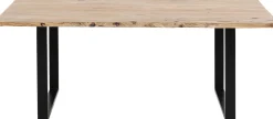 Discount KARE Design Stół z naturalnym drewnianym blatem i czarnymi metalowymi nogami 160x80 cm - KARE