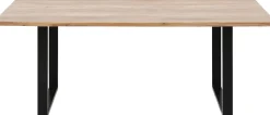 Discount KARE Design Stół z naturalnym drewnianym blatem z drewna akacji i czarnymi metalowymi nogami 200x100 cm - KARE