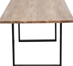 Discount KARE Design Stół z naturalnym drewnianym blatem z drewna akacji i czarnymi metalowymi nogami 200x100 cm - KARE