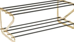 Discount KARE Design Stojak na buty Walk 84x34 cm czarno-złoty - KARE