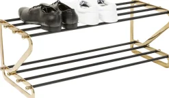 Discount KARE Design Stojak na buty Walk 84x34 cm czarno-złoty - KARE