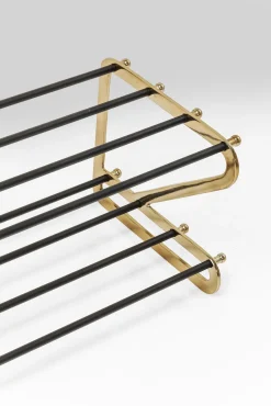 Discount KARE Design Stojak na buty Walk 84x34 cm czarno-złoty - KARE