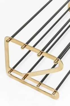 Discount KARE Design Stojak na buty Walk 84x34 cm czarno-złoty - KARE